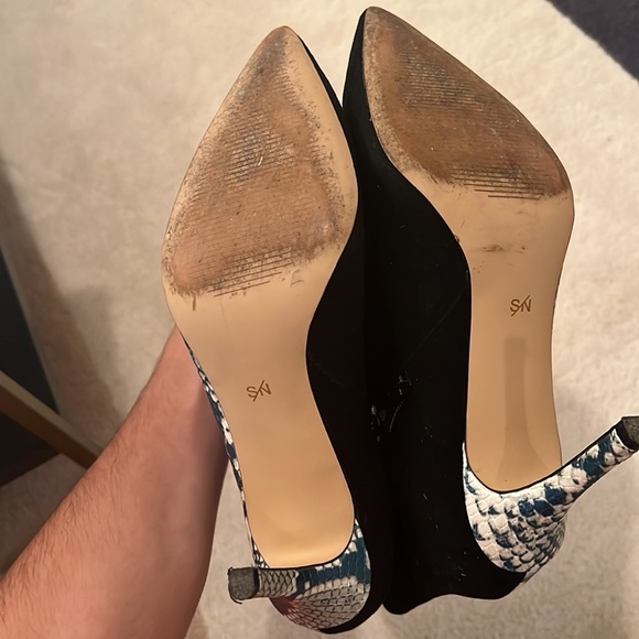 Something Navy Elise Colorblock Snakeskin Booties - Picture 5 of 5